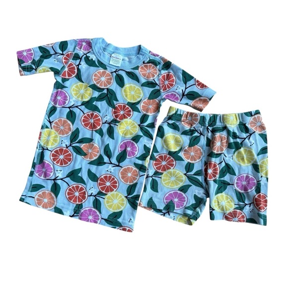 Hanna Andersson Other - Hanna Andersson Sweet Citrus Fruits Pajama Set 100% Organic Cotton Girls 6-7